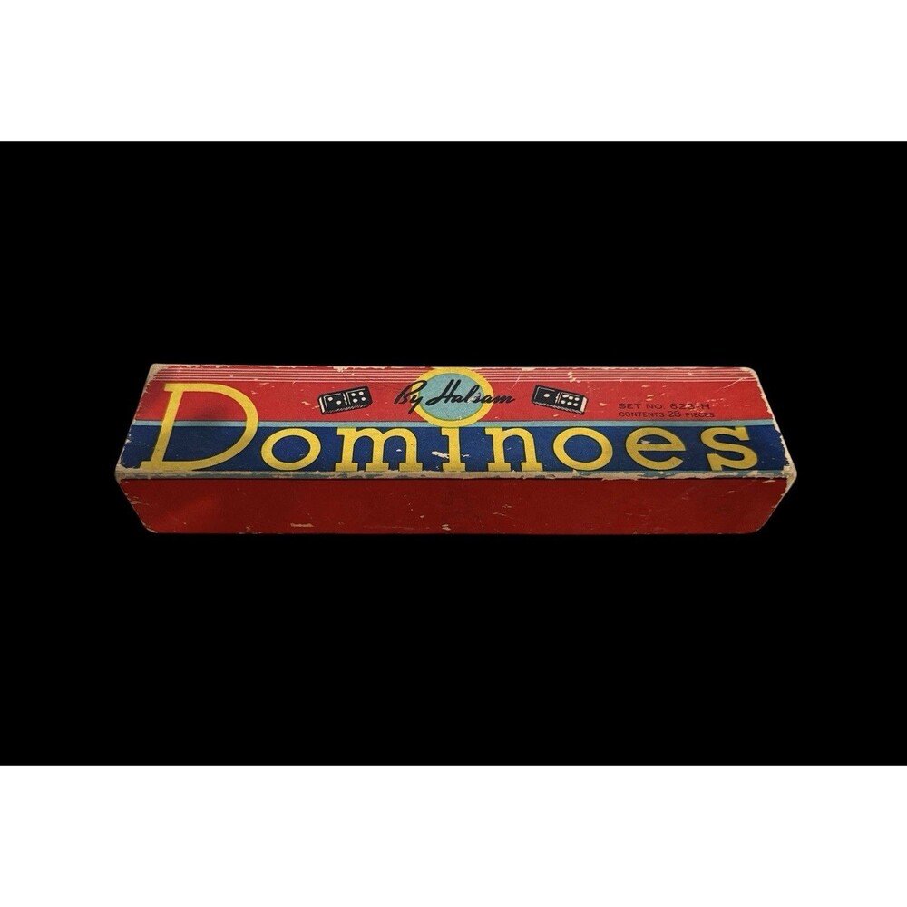 Vintage Dominoes by Halsam Set No. 623-H 28 Pieces Complete Set